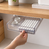 Under Desk Drawer Organiser, Automatic Large PP Storage, 24x21.3x6.5cm Office Desk Solution, Space Saving Home Office