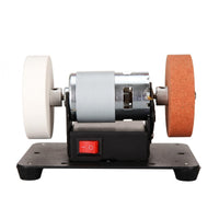 Metal Housing Two-wheelWheel Bench Grinder Black Base Electric Bench Grinder Multi-Purpose Benchtop Sander Red Switch for Workbench