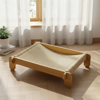 Sisal Cat Scratching Bed Easy to Assemble Raised Cat Hammock Elevated Pet Cot for Cats, Indoor