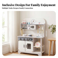 Freestanding Pretend Kitchen Set Children's Kitchen Playset Open Shelving for Children