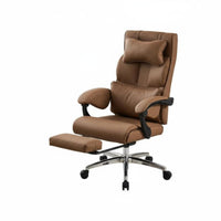 Lumbar Support Reclining Ergonomic Chair with Footrest Adjustable Headrest High-Back Reclining Chair with Footrest 360° Swivel Computer Seat Breathable Backrest for Executives, Remote Workers, Students, Napping, Study Room, Gaming Setup