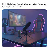 RGB Gaming Audio Device Plug and Play Gaming Audio Device Kit High-Fidelity Sound Single-Tap Mute for Content Artist S
