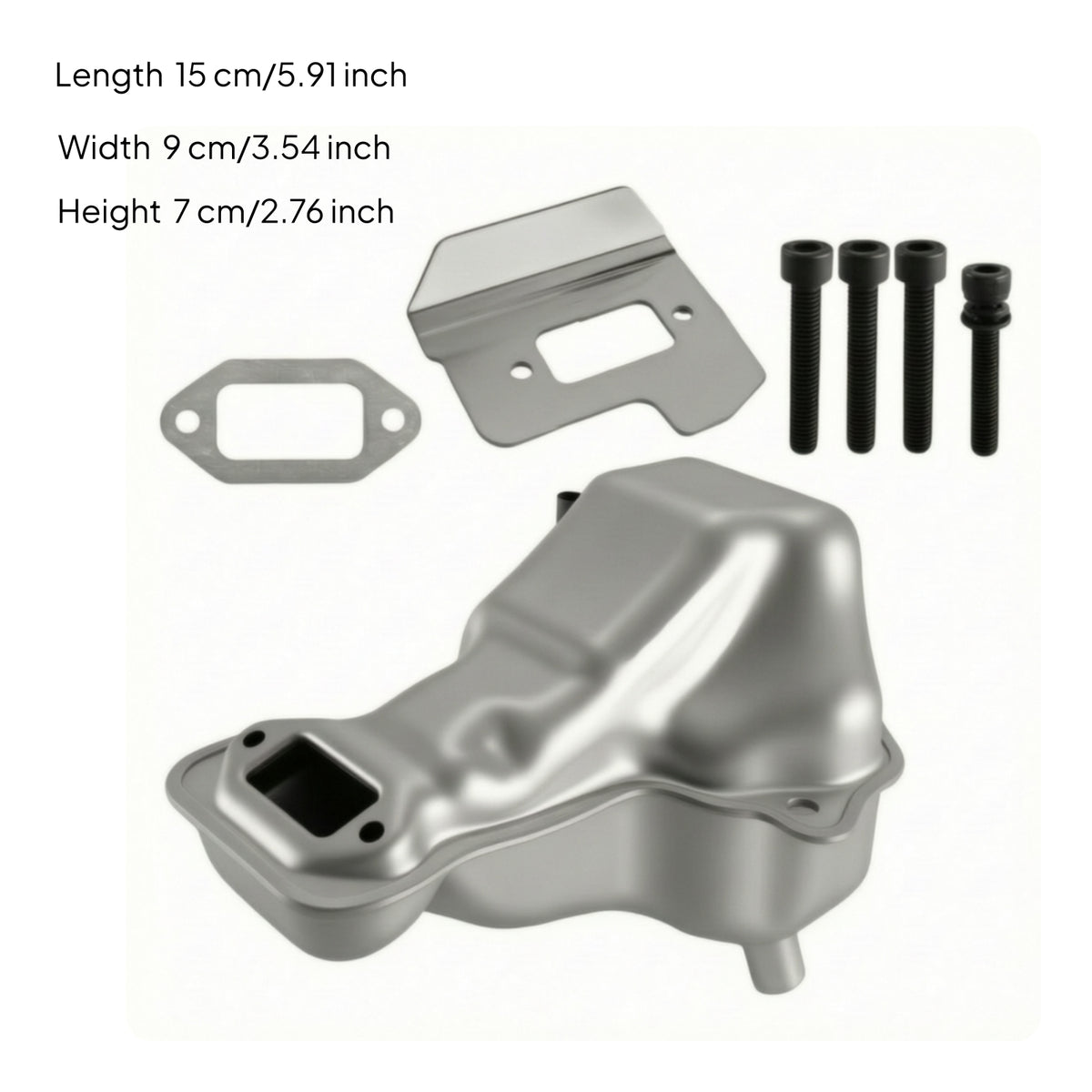 Muffler Assembly with Gasket Replacement Muffler Kit with Bolts Exhaust System Stamped Part Sturdy