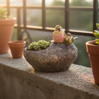 Creature Design Resin Bird Planter Vivid Color Bird Planter Handmade Look Resin Flower Pot Succulent Holder for Balcony, Patio