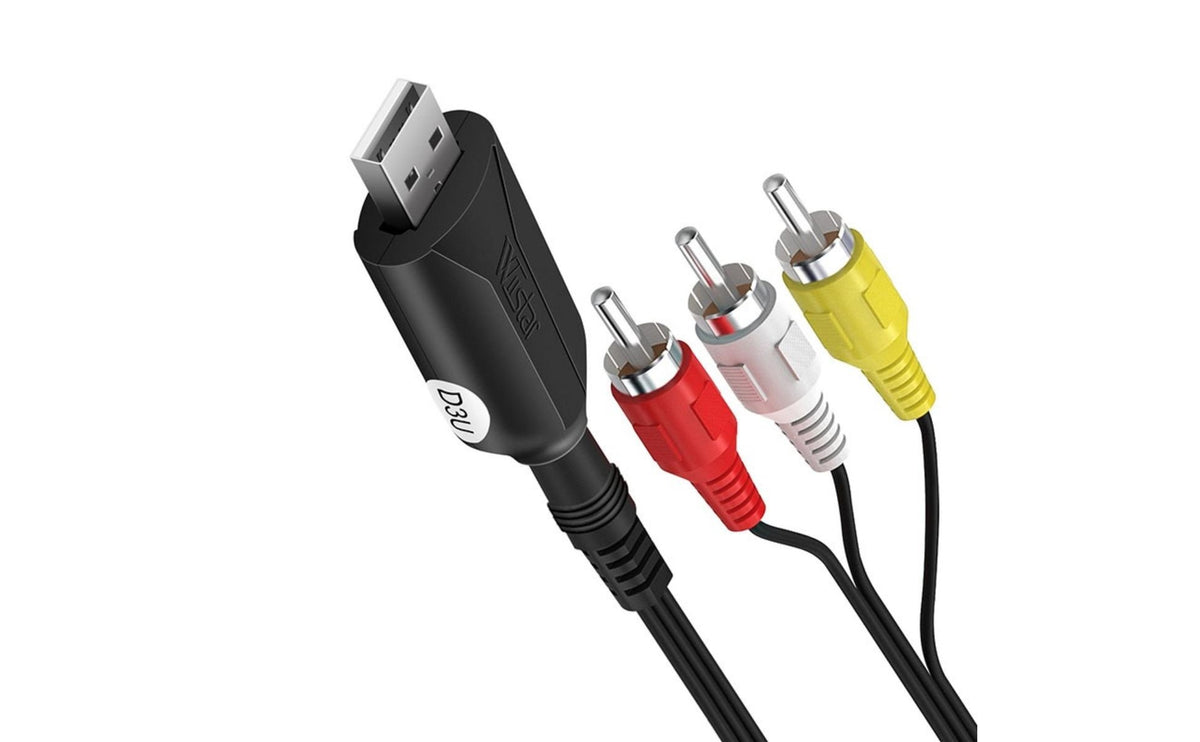 USB 2.0 Video Digitizing Adapter No Driver Needed Analog Video Digitizing Adapter Wide Compatibility VHS to USB Converter