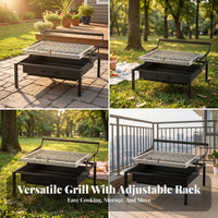 Heat-Insulating Handle Portable Folding Charcoal Grill Compact Folding Charcoal Grill Easy to Clean Outdoor Cooking Smoky Flavor