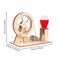 DIY Hand Cranked Generator Model Kit Easy to Assemble Physics Experiment Set for Students, Kids, Science Fair
