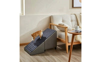 Pet Steps with Stool 2-in-1 Foldable Pet Stair Stable for Bedroom, Elderly Pets
