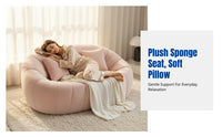 Pumpkin Lazy Sofa Chair, Lamb Wool, Rotatable Recliner for Living Room, Balcony