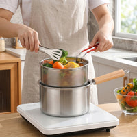 Frying Pan for French Fries with Basket, Uncoated Stainless Steel Pot for Home Cooking, Deep Fryer Chip Pan with 10cm Depth, 304 Stainless Steel
