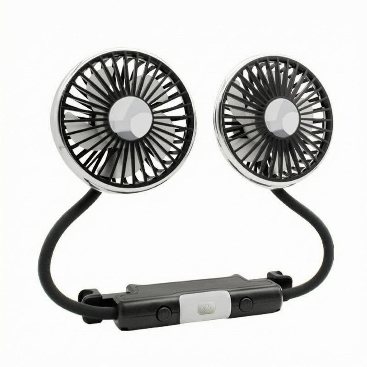 Flexible Tubes twinHead Car Fan Adjustable Heads USB Car Fan 3-Speed Vehicle Gadget
