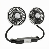 Flexible Tubes twinHead Car Fan Adjustable Heads USB Car Fan 3-Speed Vehicle Gadget