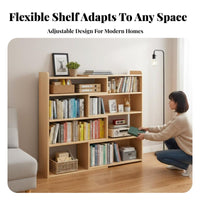Adjustable Width Extendable Desktop book storage unit Multi-Tier Expandable Book Rack adaptable Placement book storage unit Large Load-Bearing Capacity for Students, Office Workers, Homeowners, Living Room, Small Spaces, Bedroom