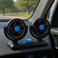 Adjustable Air Movement twinHead Car Fan Control Knob 360 Degree Rotatable Car Fan