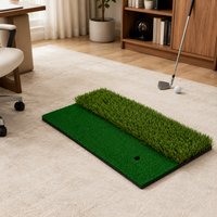 Golf Practice Mat, Home/Yard/Indoor, Simulator Compatible, 10cm Thick EVA, Double Turf Design, with Tee Holder