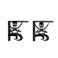 Decorative Wall-Mounted Shelf Brackets 90-Degree Metal Brackets with Cutout Design Heavy Duty Hardware Industrial for Entryway