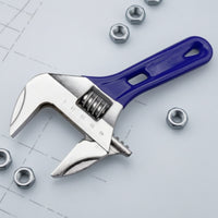 Industrial Grade Adjustable Wrench Long-Lasting Construction Large Opening Adjustable Wrench Comfortable Grip Wide Jaw Spanner Ergonomic Design for Plumbers, Professionals, DIY Enthusiasts, Tight Areas