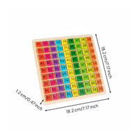 Wooden Addition Subtraction Multiplication Chart Thinking Skills Arithmetic Table Colorful Multiplication Board Portable for Elementary Students, Preschool