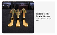 Plated Finish Metal Piano Pedal Assembly Gold-Tone Piano Pedal Assembly Pre-Drilled Instrument Hardware Mounting Brackets
