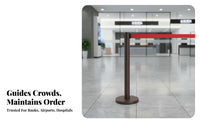 Weighted Base Retractable Belt Stanchion Heavy Duty Stainless Steel Stanchion 4-Way Connection Retractable Belt Barrier for Event Organizers, Security Personnel, Business Owners, Airports, Events, Exhibitions, Hotels