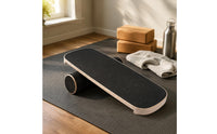 Wooden Balance Board Textured Top Roller Balance Board Non Slip Surface Exercise Equipment for Mindful Stretching
