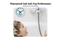 Punch-Effortless Installation Waterproof Bathroom Clock Fogproof Suction Cup Clock Quiet Movement for Children, Shower
