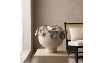 Vase with Petal Relief Minimalist Sculptural Vase Wabi-Rustic Elegance for Living Room