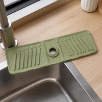 Silicone Faucet Splash Guard Mat for Kitchen Sink, Absorbent and Foldable