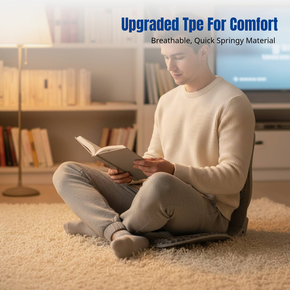 Ergonomic Backrest Pad, Office Chair Waist Pillow, TPE Gel, Pressure Relief
