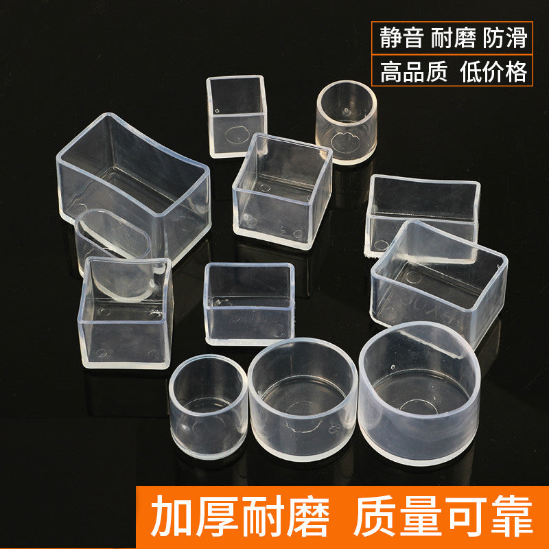 Clear Silicone Chair Leg Caps Floor Protectors for Furniture Legs