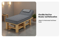 Solid Wood Massage Bed Heavy Duty Wooden Beauty Bed Wide Surface Rehabilitative Care Treatment Table for Estheticians, Physiotherapists