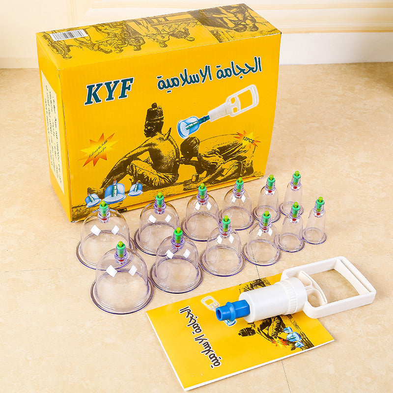 Vacuum Cupping Therapy Set with Suction Pump for Body Massage and Pain Relief