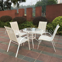 Outdoor Wrought Iron Rattan Bistro Table and Chairs Set for Cafe Patio Garden