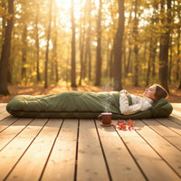 Insulated Thick Sleeping Bag Double-Layer Design Warm Sleeping Bag Compressible Camping Bedroll Splicable for Hiking, Mountaineering, Travel