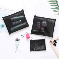 Mesh Cosmetic Bag Large Capacity Breathable Travel Toiletry Organizer