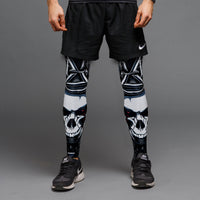 Cycling Leg Sleeves for Running Training Basketball - Non-Slip, Quick-Dry, Elastic Knee Protection with Skull Design