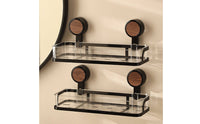 Washroom Suction Organizer Drill Installation Wall Mounted Storage Box Removable Suction Washroom Organizer for Renters, Students, Kitchen