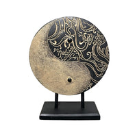 Tai Taiji Ornament Rectangular Base Yin-Yang Ornament Engraved Home Decor