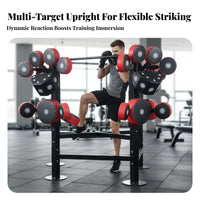 Vertical Boxing Combination 12-Pad Striking Array Striking Pads Freestanding Boxing Target Tree Firm Foam Padding Multi-Pad Punching Stand