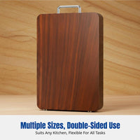 Sturdy Rosewood Chopping Board, Rectangular, Double-Sided, Kitchen Cutting Board