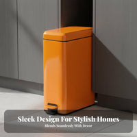 Slim Step Trash Can Hands-Effortless Function Slim Stainless Steel Trash Can Narrow Pedal Bin Large Capacity Foot Pedal Garbage