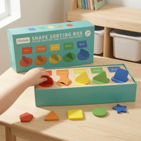 Shape Sorting Box with Tray Fine Motor Shape Sorting Toy Geometric Matching Toy Learning Matching Box Sensory for Toddlers
