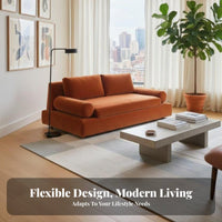 Straight-Line plush fabric Couch Minimalist Design Sofa Modern look Living Room Seating for Homeowners, Book Lovers, perusing corner, Reception Area, Bedroom