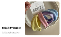 2 Pieces Stretch Textile Hair Rope No Damage Wide Elastic Hair Tie Hard-Wearing for Women, Adults, Daily Use, Travel, School