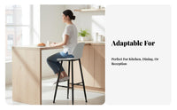 Back Support Swivel High Chair with Backrest Simple Design Bar Stool Padded Seat Seating Furniture Integrated Footrest for Homeowners, Business Owners, Entertainers, Counter, Kitchen Island, Front Desk, Restaurant