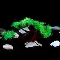 Artificial Pine Tree Aquarium Ornament with Ceramic Base