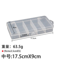 Fishing Lure Box 5-Compartment Transparent Storage Box Tackle Box Bait Box Fishing Gear Accessories Fixed PP Plastic Box