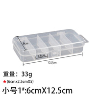 Fishing Lure Box 5-Compartment Transparent Storage Box Tackle Box Bait Box Fishing Gear Accessories Fixed PP Plastic Box