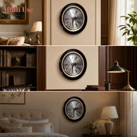 Round Analog Wall Clock Silver Dial Roman Numeral Wall Clock Glass Front