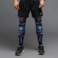 Cycling Leg Sleeves for Running Training Basketball - Non-Slip, Quick-Dry, Elastic Knee Protection with Skull Design